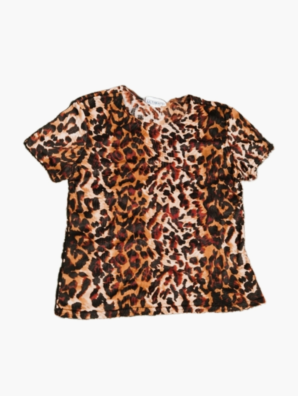Vintage Y2K Leopard Print Short Sleeve Top!